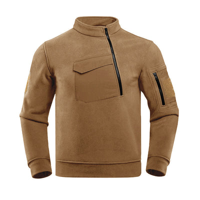 Outdoor Men's Fleece-lined Thickened Pullover Keep Warm Top