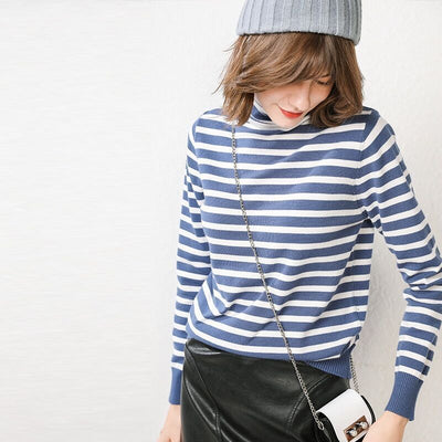 High neck sweater women''s new fall winter short shirt