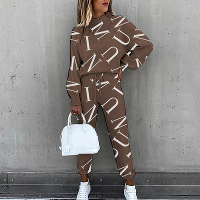 Sportswear Outfit Pant Sweatshirt Tracksuit Two Piece Set Women Female Sports Suit Hoodie Jogging