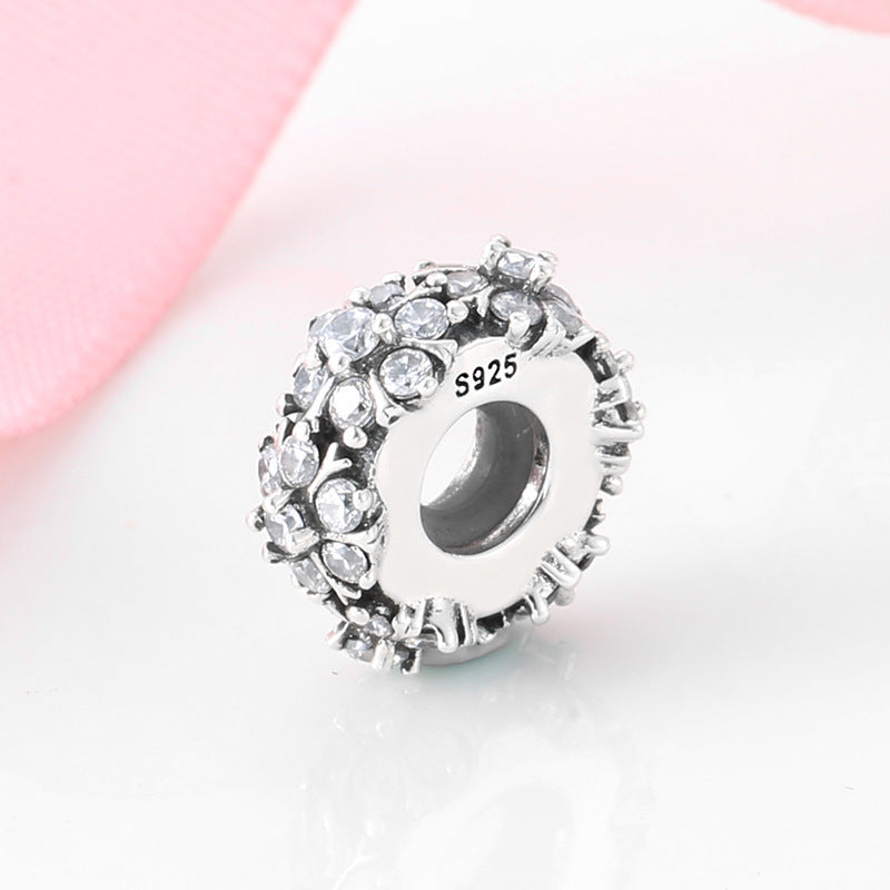 S925 Sterling Silver Beads Creative Diamond Snow Series Jewelry Plug Spacer Beads DIY Accessories