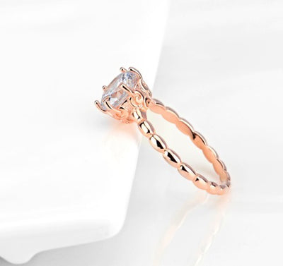 925 Silver Diamond Ring Rose Gold