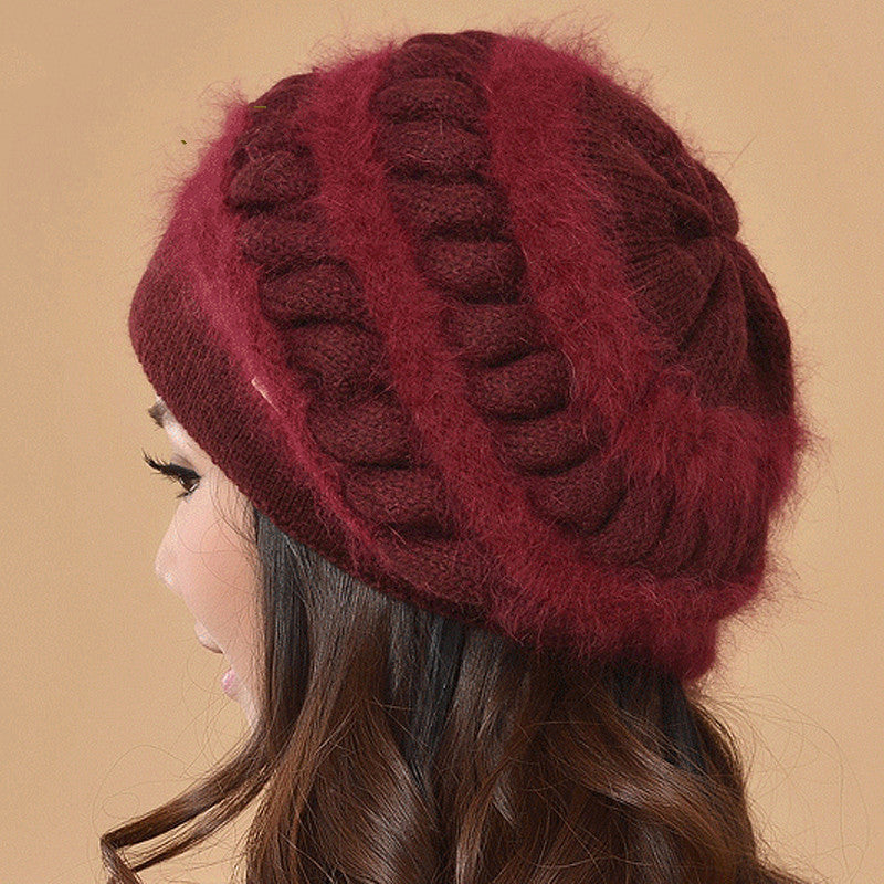 Simple Ladies Thickened Wool Knit Hat