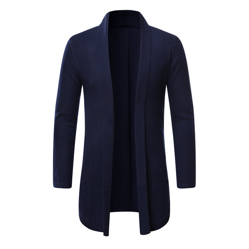 Fall Mid-length Trench Coat Knitted Cardigan Sweater