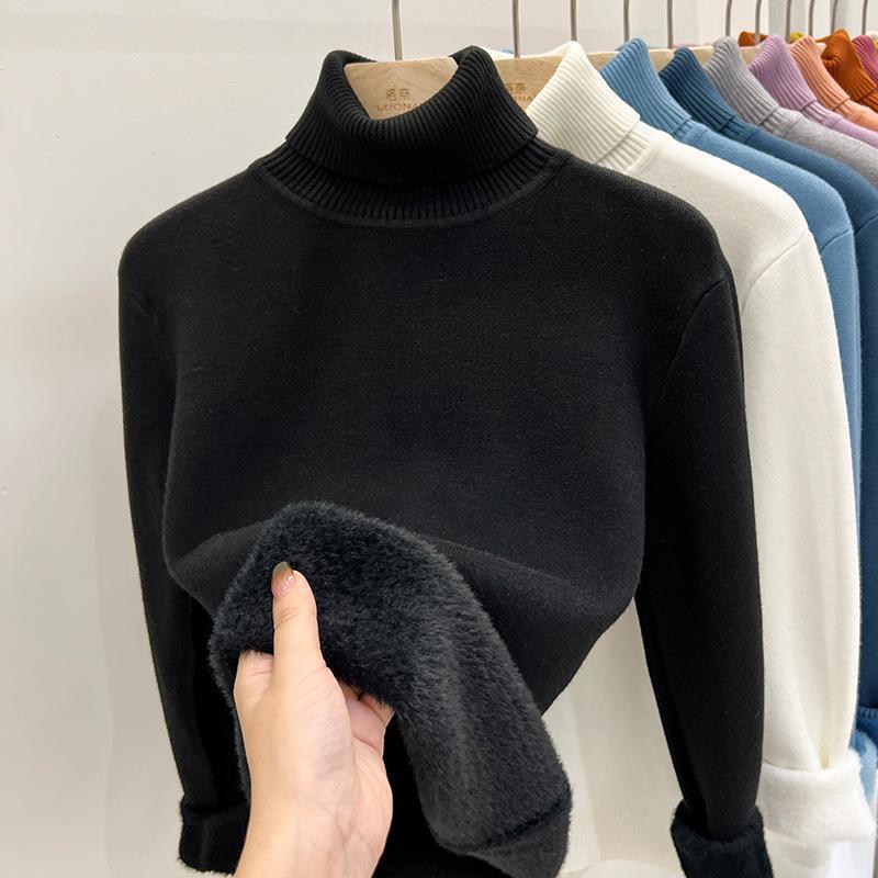 Women's Warm Thickened Inner Wear Long-sleeved Knitted Top