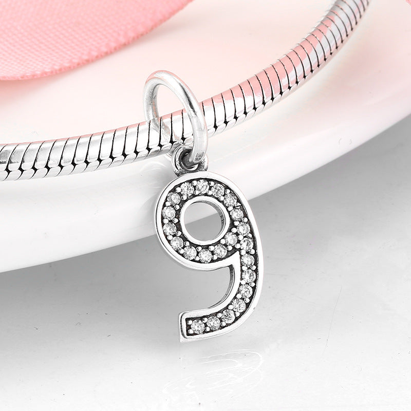 Simple Ten Number Zircon Pendant DIY Silver Jewelry Accessories S925 Sterling Silver