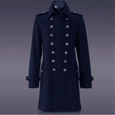 Men's  Double-breasted Woolen Coat Tide