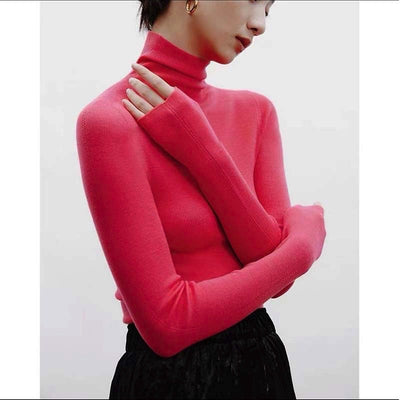 Women's Turtleneck Bottoming Shirt Fur Inner Wear Sweater Knitted Top