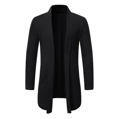 Fall Mid-length Trench Coat Knitted Cardigan Sweater