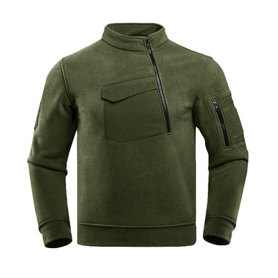 Outdoor Men's Fleece-lined Thickened Pullover Keep Warm Top