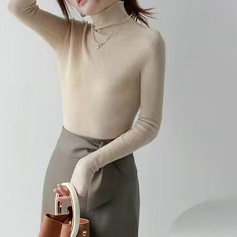 Women's Turtleneck Bottoming Shirt Fur Inner Wear Sweater Knitted Top