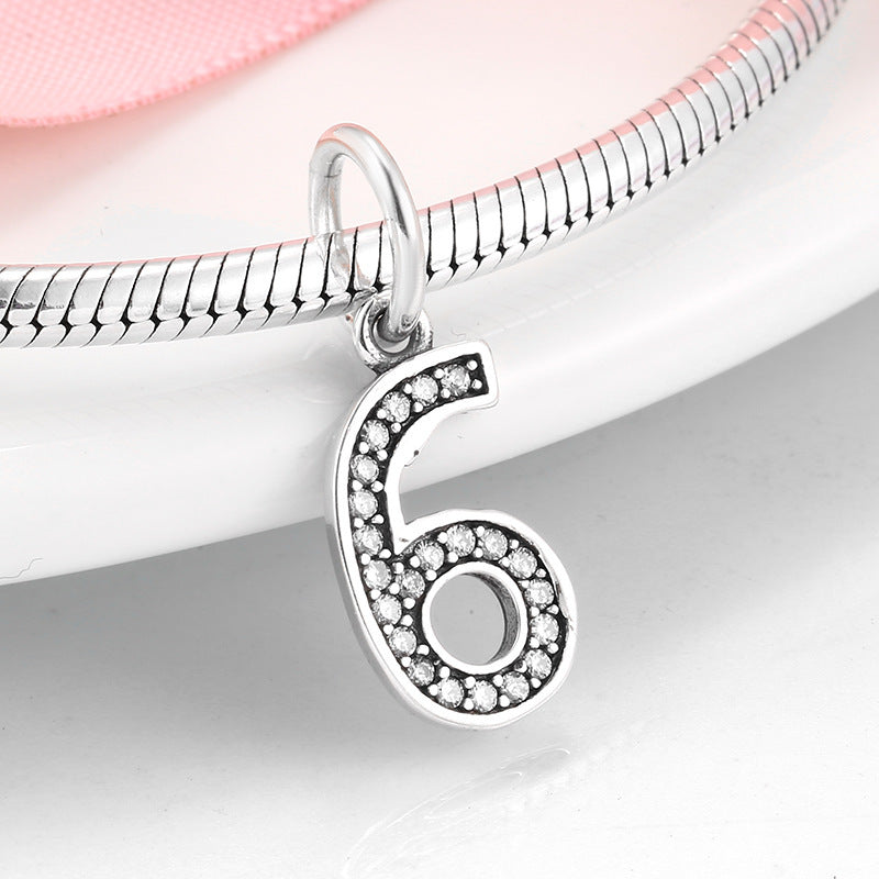 Simple Ten Number Zircon Pendant DIY Silver Jewelry Accessories S925 Sterling Silver