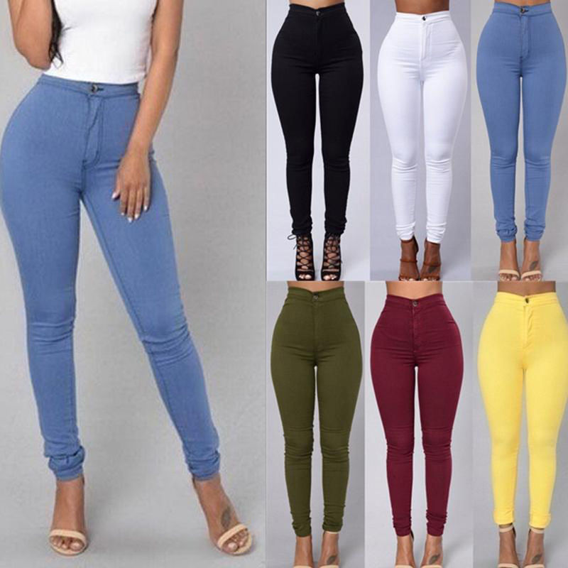 Casual Pants For Women High Waist Stretch Slim Trouser