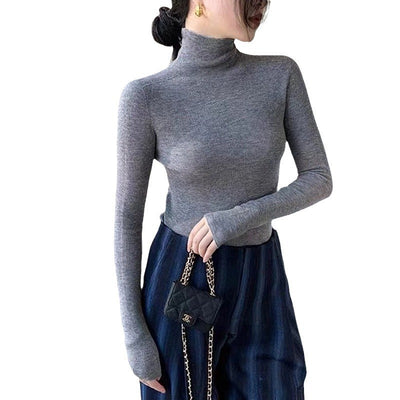 Women's Turtleneck Bottoming Shirt Fur Inner Wear Sweater Knitted Top