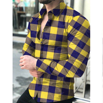 European And American Men's Long-sleeved Shirt Printing