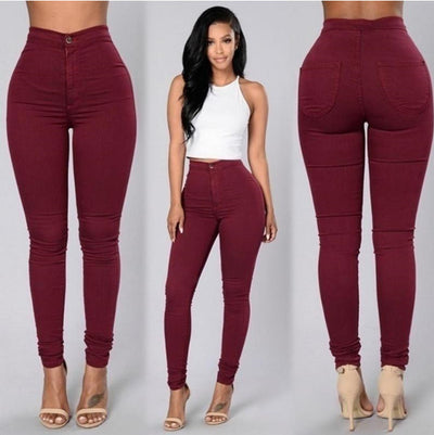 Casual Pants For Women High Waist Stretch Slim Trouser