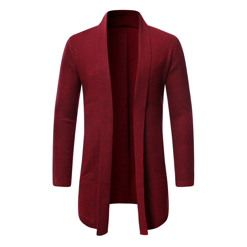 Fall Mid-length Trench Coat Knitted Cardigan Sweater