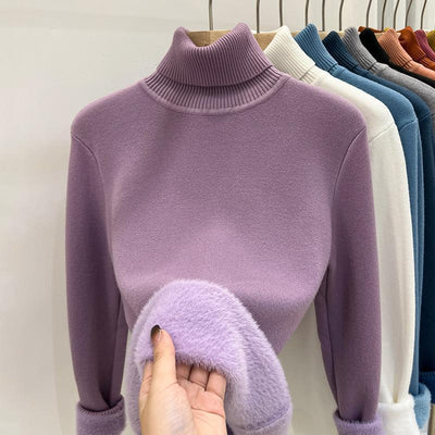 Women's Warm Thickened Inner Wear Long-sleeved Knitted Top