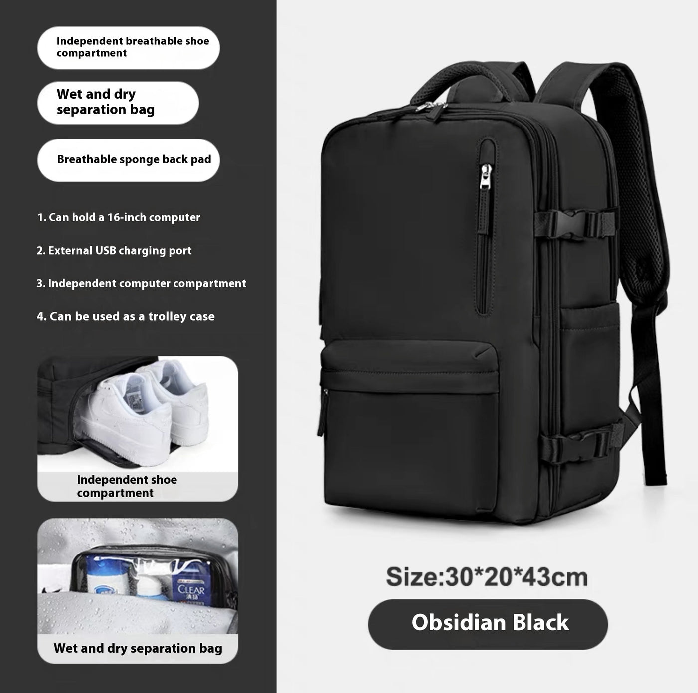 Fashion Large Capacity Travel Backpack Student School Bags