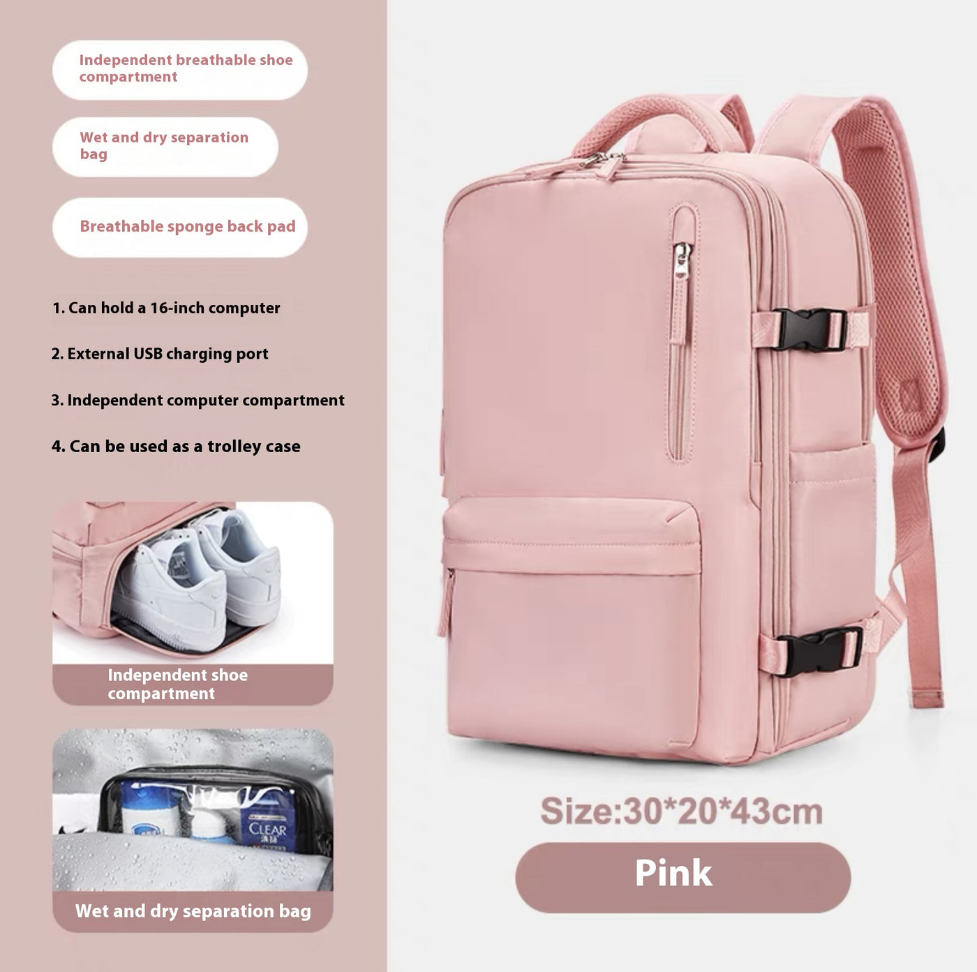 Fashion Large Capacity Travel Backpack Student School Bags