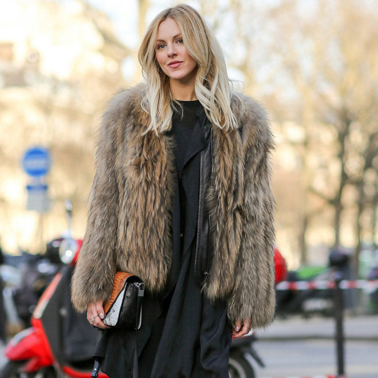 Autumn Integrated Faux Fur Coat