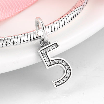 Simple Ten Number Zircon Pendant DIY Silver Jewelry Accessories S925 Sterling Silver